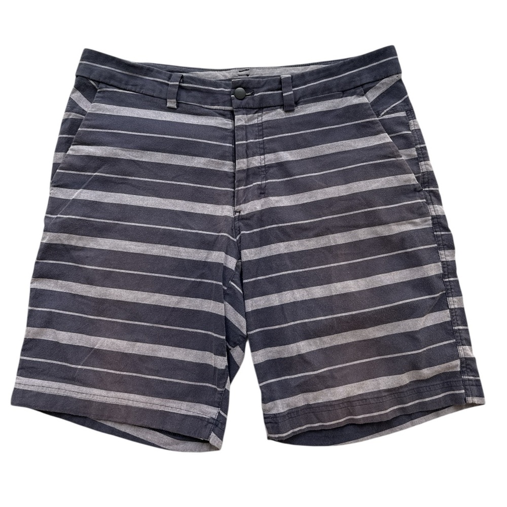 lululemon athletica Men’s Striped Navy and Gray Shorts